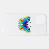 Coque iPhone 12 Oeil de paon arc-en-ciel (Verso Horizontal)