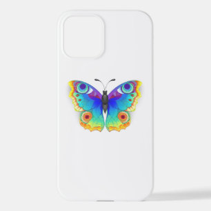 Coque iPhone 12 Oeil de paon arc-en-ciel