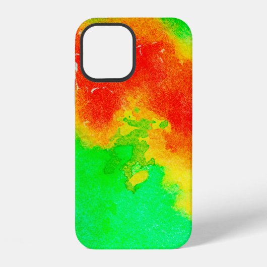 Coque iPhone 12 Œuvre d'art à texture riche abstraite. Modèle créa (Verso)