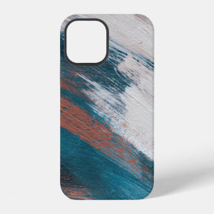 Coque iPhone 12 Œuvre d'art abstraite. Traits de pinceau sur papie
