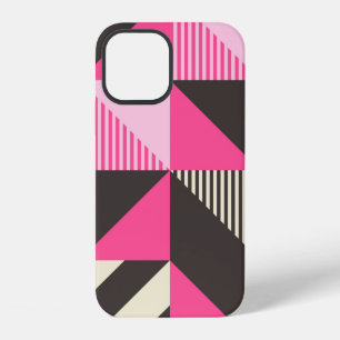 Coque iPhone 12 Œuvre d'art géométrique simple avec des blocs gras