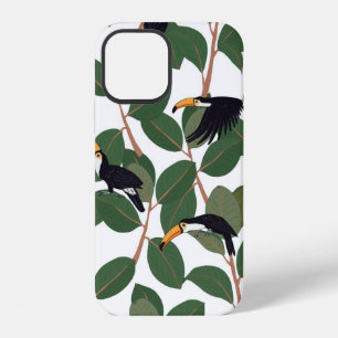 Coque iPhone 12 Oiseau perroquet toucan avec feuilles de palmier f