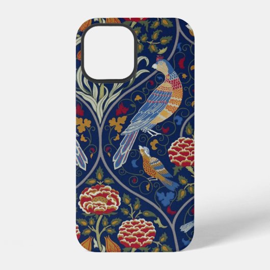 Coque iPhone 12 Oiseaux et Fleurs, William Morris (Verso)
