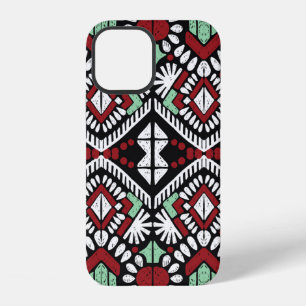 Coque iPhone 12 Ornement folklorique géométrique Ikat. Vi ethnique