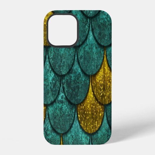 Coque iPhone 12 Oxyde Métallique : Texture d'écailles de poisson (Verso)