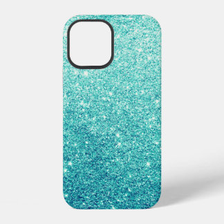 Coque iPhone 12 Paillettes de sarcelle élégantes