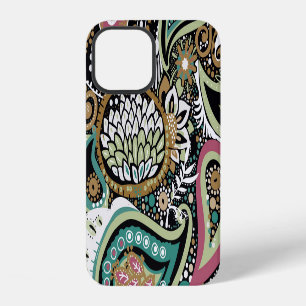 Coque iPhone 12 Paisley asiatique : design moderne et sans couture
