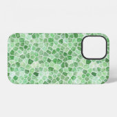 Coque iPhone 12 Pale Émeraude et Pistache Pavage Patchwork (Verso Horizontal)
