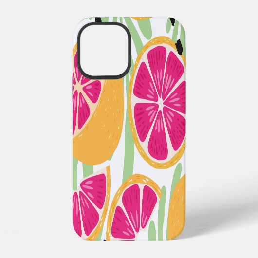 Coque iPhone 12 Pamplemousse & Feuilles : Tropical Vintage (Verso)