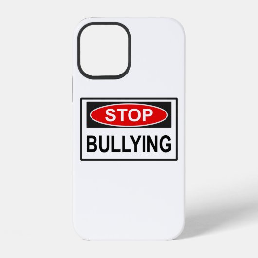 Coque iPhone 12 Panneau d'arrêt d'intimidation rouge (Verso)