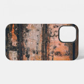 Coque iPhone 12 Panneau marron et orange (Verso Horizontal)