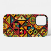 Coque iPhone 12 papier numérique africain (Verso Horizontal)