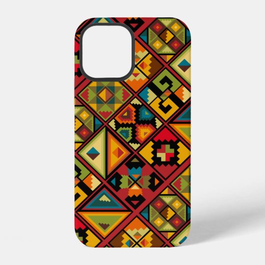 Coque iPhone 12 papier numérique africain (Verso)