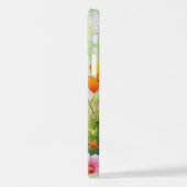 Coque iPhone 12 Papillon Bleu Orange ailes (Côté gauche)