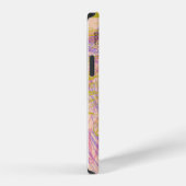 Coque iPhone 12 Papillon doré abstrait rose violet (Côté droit)