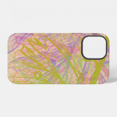 Coque iPhone 12 Papillon doré abstrait rose violet (Verso Horizontal)