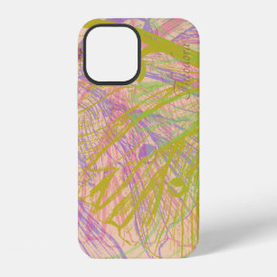 Coque iPhone 12 Papillon doré abstrait rose violet