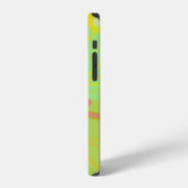 Coque iPhone 12 Papillon jaune bleu chic or (Côté gauche)