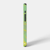 Coque iPhone 12 Papillon jaune bleu or chic (Côté gauche)