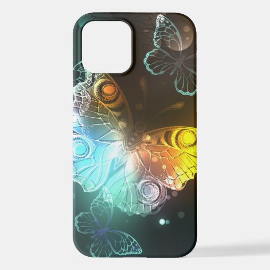 Coque iPhone 12 Papillon lumineux et papillons de nuit (Verso)