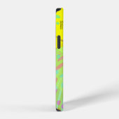 Coque iPhone 12 Papillon Violet Jaune Abstrait Chic Or (Côté droit)