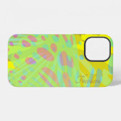 Coque iPhone 12 Papillon Violet Jaune Abstrait Chic Or (Verso Horizontal)