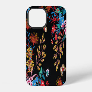 Coque iPhone 12 Papillons de jardin fleuri de style Liberty