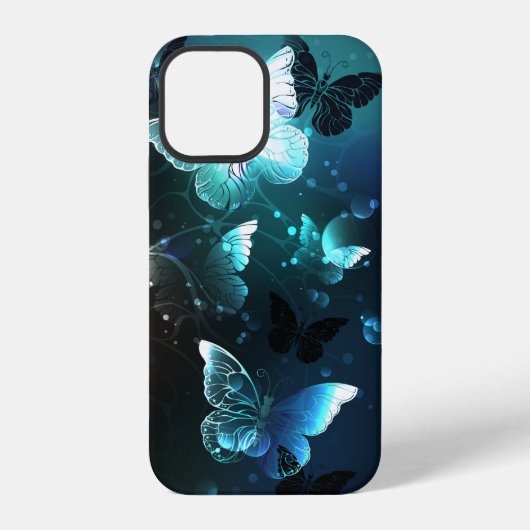 Coque iPhone 12 Papillons de nuit à la menthe (Verso)