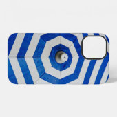 Coque iPhone 12 Parapluie rayé ouvert (Verso Horizontal)