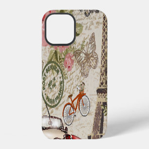 Coque iPhone 12 Paris Vintage : Style Carte Postale