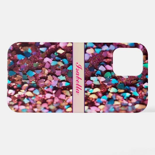 Coque iPhone 12 Parties scintillant Opal Collection holographique  (Verso Horizontal)