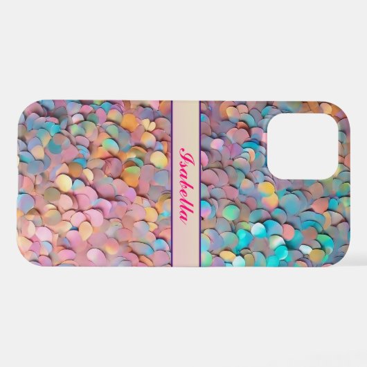 Coque iPhone 12 Parties scintillant Opal Holographie Collection mo (Verso Horizontal)