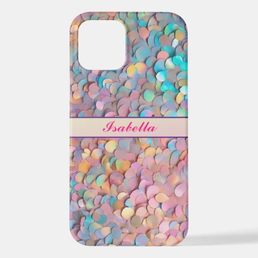 Coque iPhone 12 Parties scintillant Opal Holographie Collection mo (Verso)
