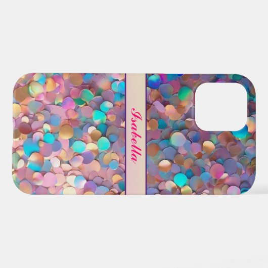 Coque iPhone 12 Parties scintillant Opal Moderne Collection Hologr (Verso Horizontal)