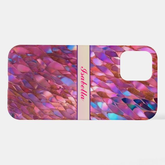 Coque iPhone 12 Parties scintillant Populaire Opal Holographic Col (Verso Horizontal)