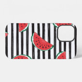 Coque iPhone 12 Pastèque motif sans couture rayé (Verso Horizontal)
