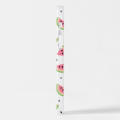 Coque iPhone 12 Pastèque rose, Graines de pastèque, Motif d'été (Côté gauche)