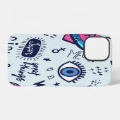 Coque iPhone 12 Patch mode : autocollants Pop Art. (Verso Horizontal)