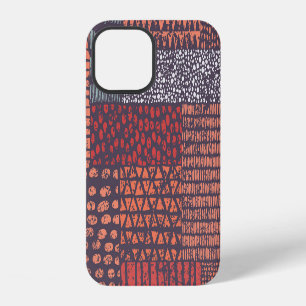 Coque iPhone 12 Patchwork bohème : conception transparente dessiné