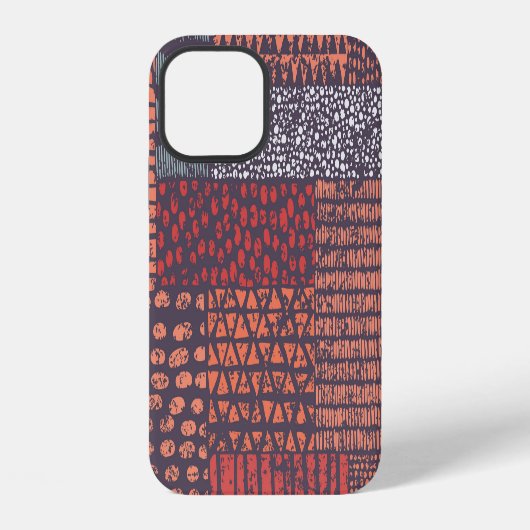 Coque iPhone 12 Patchwork bohème : conception transparente dessiné (Verso)