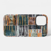 Coque iPhone 12 Patchwork collage mixage, surface composée motif i (Verso Horizontal)