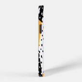 Coque iPhone 12 Patchwork de points minimal : Noir Blanc Jaune (Côté droit)