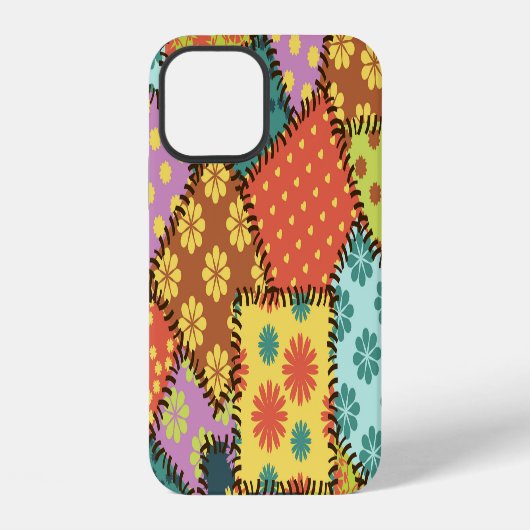 Coque iPhone 12 Patchwork Éclectique : Mélange de Motifs Divers (Verso)