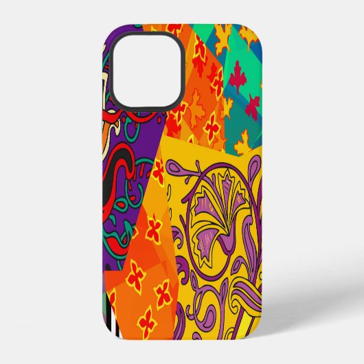 Coque iPhone 12 Patchwork indien turc festier Mandala (Verso)