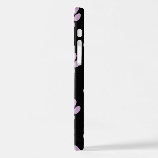 Coque iPhone 12 Pattern of paws, Dog paws, Lilac paws, Hearts (Côté gauche)