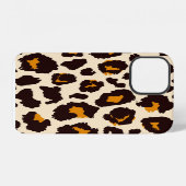 Coque iPhone 12 Peau de guépard, texture d'impression animale. (Verso Horizontal)