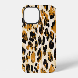 Coque iPhone 12 Peau de léopard aquarelle, dégradé tie-dye.