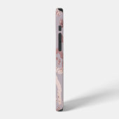 Coque iPhone 12 Peau de léopard : élégance or rose. (Côté gauche)