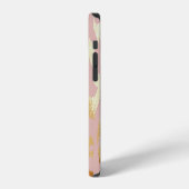 Coque iPhone 12 Peau de léopard, texture or rose (Côté gauche)