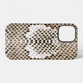 Coque iPhone 12 peau python, motif de serpent, motif de peau anima (Verso Horizontal)